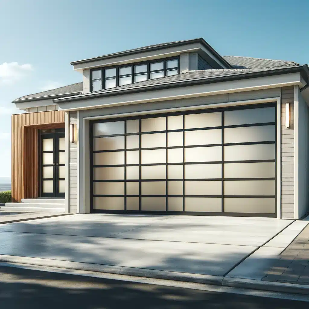 Modern steel garage door with clean lines and bold aesthetics